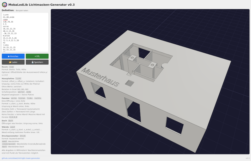 Screenshot des Generators